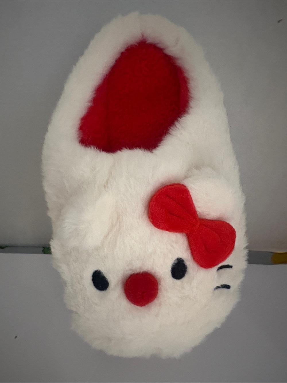 Plush White & Red Women Character Slipper with Bow